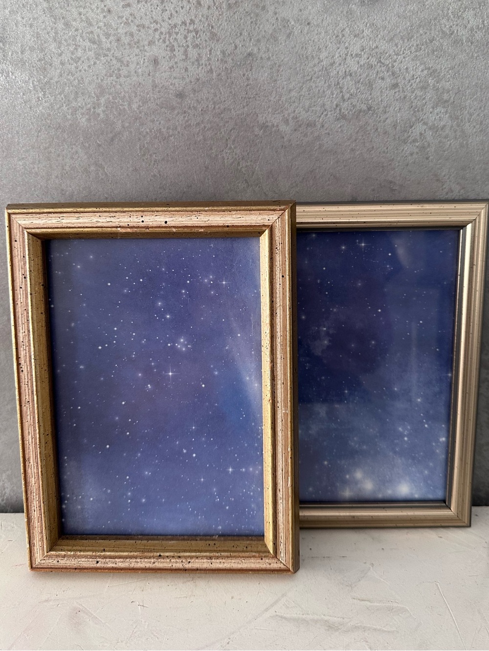 2 VINTAGE silver GOLD WOOD FRAME fits 5x7